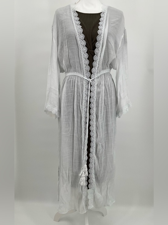 Other - Swim Cover-up with Lace Trim & Tassel Tie One Size
